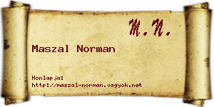 Maszal Norman névjegykártya